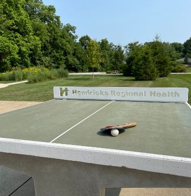 Hendricks Regional Health outside pingpong table